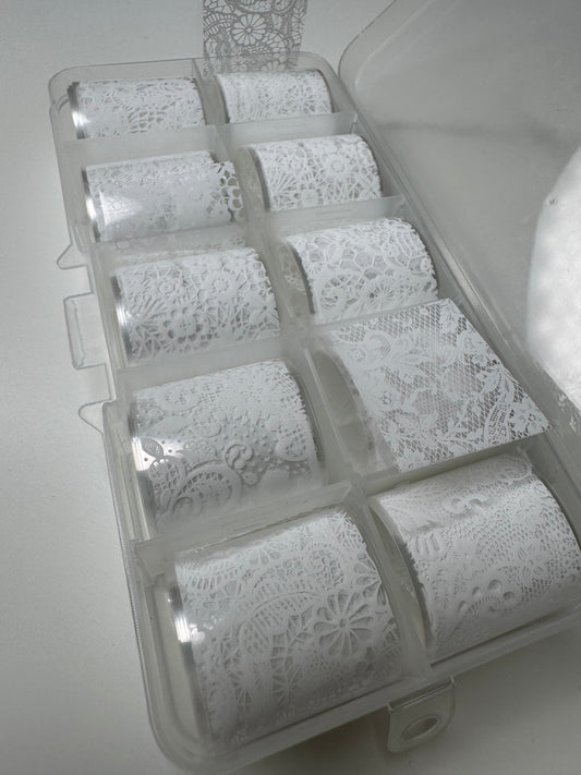 White Lace Nail Design