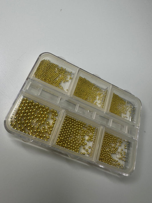 6 Grids Metallic Bead Caviar Nail Art
Rhinestone Crystal Decorations