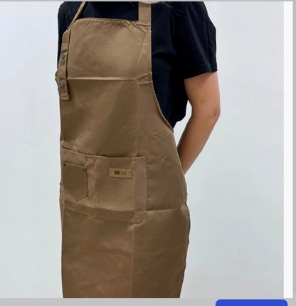 PROFESSIONAL APRON FOR WORK DARK BEIGE