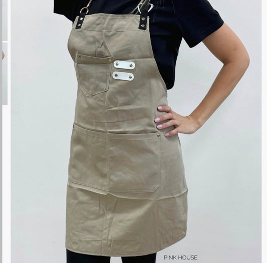 APRON FOR WORK BEIGE