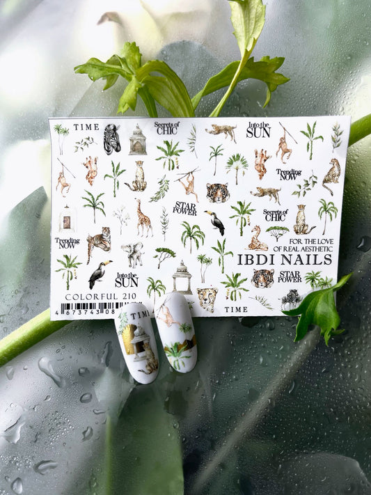 IBDI NAILS Colorful 210 - Safari Nail Art Sticker
