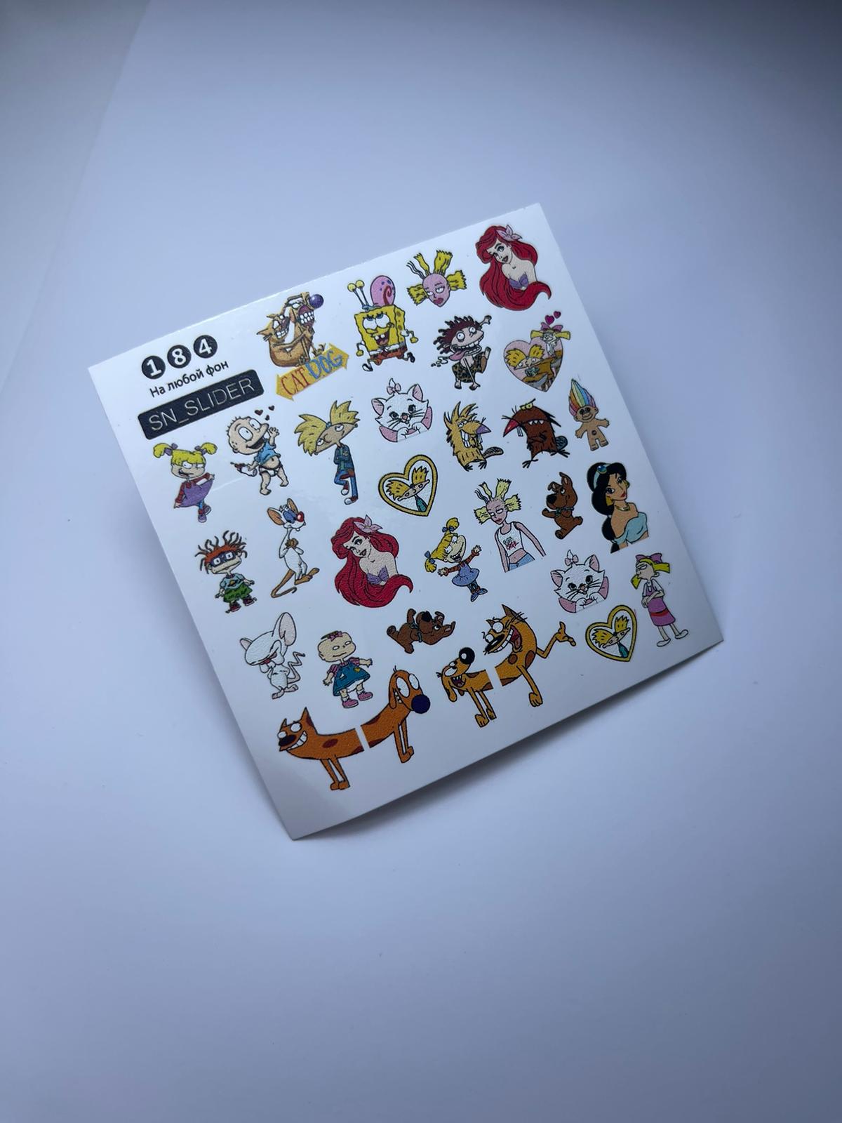 SN Slider 184 - Cartoon Nostalgia Nail Art Sticker