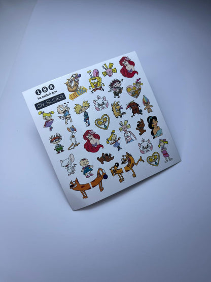 SN Slider 184 - Cartoon Nostalgia Nail Art Sticker