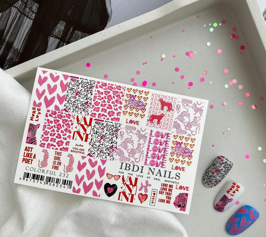 IBDI NAILS Colorful 232 - Love Wild Nail Art Sticker