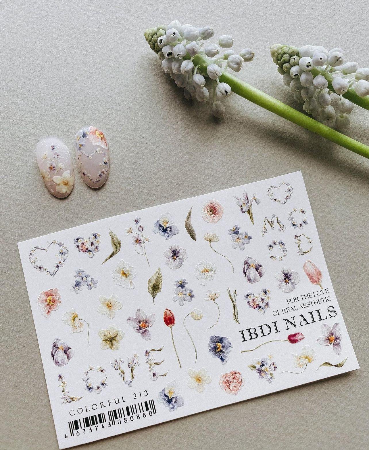 IBDI NAILS Colorful 213 - Spring Flowers Nail Art Sticker