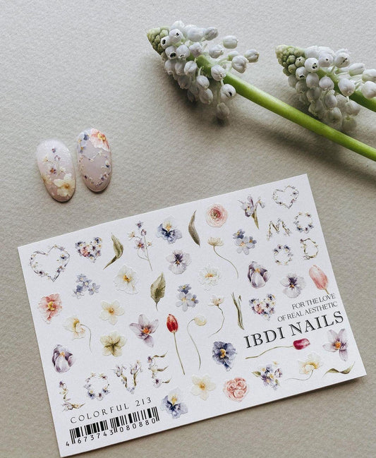 IBDI NAILS Colorful 213 - Spring Flowers Nail Art Sticker