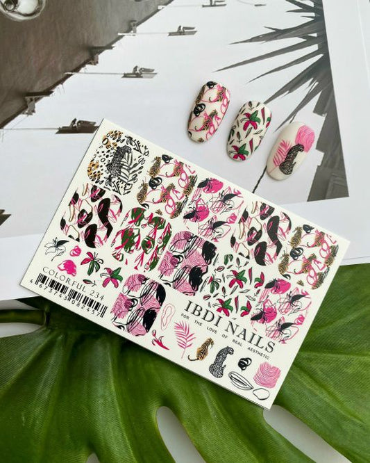 IBDI NAILS Colorful 234 - Tropical Wild Nail Art Sticker