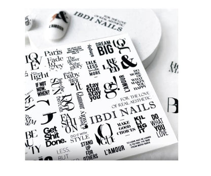 IBDI NAILS Air Foil 550 - Typography Fashion Nail Art Sticker